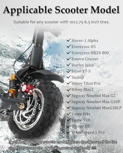 10 Inch 10x2.75-6.5 Off-road Rubber Outer Tire Suitable for Speedway 5 Dualtron 3 Hover-1 Alpha JOYOPR S Hiboy Titan PRO Electric Scooter Thickened Explosion-Proof Shockproof Super-Grip - color: outer tire*1