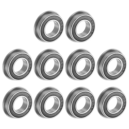 uxcell F689-2RS Flanged Ball Bearing 9x17x5mm Double Sealed Chrome Steel Flange Bearings, 10pcs - size: F689-2RS