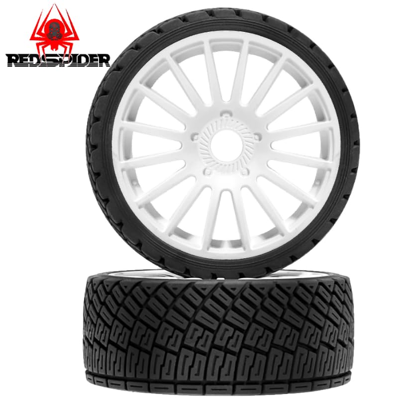 OD:100MM 1/8 General Purpose RC Rally Car Tires On Road Tyres Reinforced Plastic Rims High Speed Tires 17mm HEX for 1/7 1/8 Scale Racing KM WRC C3 Redcat ARRMA HPI VRX WR8 HSP Hobao Kyosho GT2 W213