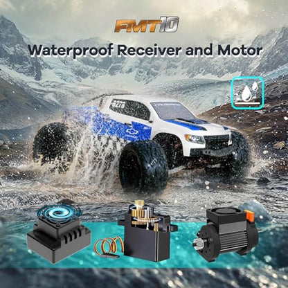 FCXㅤ FMS FMT10S 1/10 Chevrolet Colorado S Brushless RC Truck, 4WD Off-Road Crawler with Metal Chassis, Waterproof ESC, Hobby Grade Remote Control Car for Adults (Black and Red)