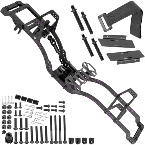 RC Carbon Fiber LCG Chassis Frame Upgrades Part for 1/10 SCX10 SCX10 II Capra 1.9 UTB & Other DIY Builds RC Crawler,Front Mounted Transmission LCG Chassis Kit,Cab Body Mount Brace,Colorful - color: Colorful - (Carbon Fiber)