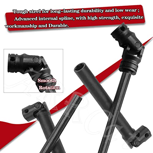 Universal Drive Shaft 2PCS 105-155MM RC Upgrades for 1/10 SCX10 Red cat D90 Gen7 /Pro RC 4WD GEN8 RC Crawler,RC Upgrade Parts Hop-Ups,Steel Full Metal Drive Shaft,Black (105-155 MM,2PCS) - size: 105-155 MM (More Power)