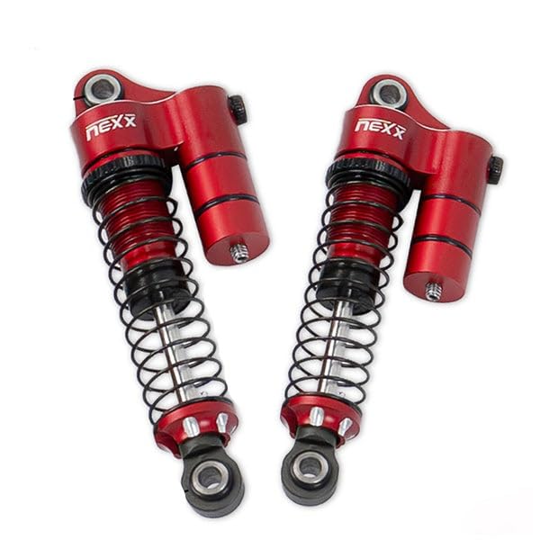 Nexx Racing Reservoir Shocks (4pcs) for 1/18 RC Crawler Redcat Ascent-18 - Remote Control Car, RC Cars, RC Crawler 1/18 4WD Nexx Racing Upgrade Parts (HELIDIRECT) (RED - 53mm) - color: Red - 53mm