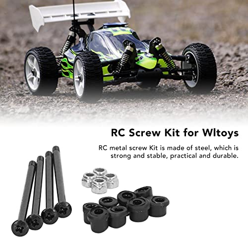 YUYTE RC Cars Crawler Screw Kit Replacement RC Metal Screw Kit Steel RC Hobby Parts Tool with Screws Nuts Bushings for 144010 144002 124016 124017
