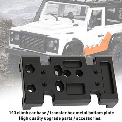 Metal Bottom Plate for HSP94180 to D90 1:10 RC Crawler, RC Gearbox Mount Baseboard Compatible with D90 SCX10 Transfer Case, Durable Aluminum Lower Chassis Part for Off - Road Climb