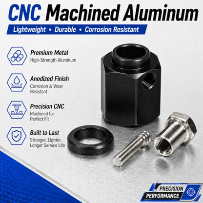 4PCS 12mm Hex Hub 12mm Offset Wheel Hex Extension for Traxxas TRX4 TRX6 | CNC Metal Wheel Spacer for RC Crawlers Helps Increase Track Width and Side-Hill Stability Reduce Vibration Add Tire Clearance - color: black