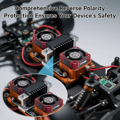 28000RPM RC Motor Heatsink ESC Cooling Fan,30mm,2 Pack,Red | RC Model Heatsink for 1/8 1/10 1/12 Scale,RC Car,Truck,Buggy Truggy,540 550 Brushless Motor - color: Red
