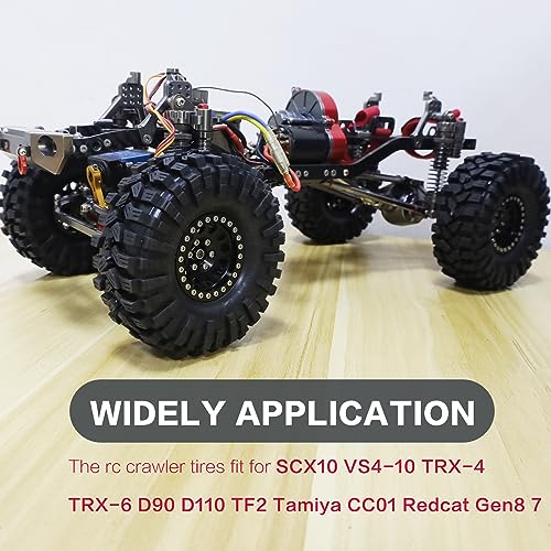 1.9 Crawler Tires RC Tires RC Rubber Tyre Set for 1/10 RC Crawler | RC Crawler Tyre with Foam Insert for SCX10 90046 SCX10 UTB18 TRX4 TRX6 Redcat Gen8 7VS4-10,Soft Rubber,Wear-resistant