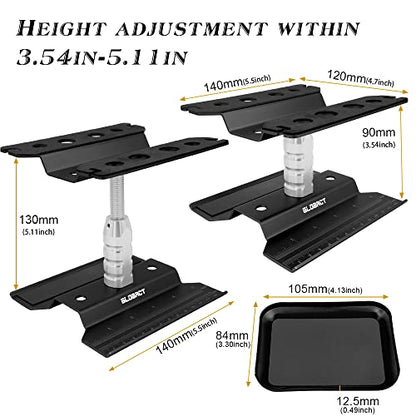 GLOBACT RC Car Repair Work Stand Repair Tool Set 360 Degree Rotation and 521 PCS RC Screws Kit and RC Screwdrivers and Screws Pallet Kit for 1/8 1/10 1/12 1/16 1/18 RC Car Truck Crawler (Black) | RC Work Stand, RC Repair Tool, 360 Degree Rotation - color: