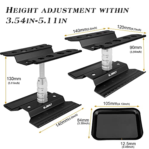 GLOBACT RC Stand RC Tool & 521 PCS RC Screws Kit for 1/8 1/10 RC Car, BK | RC Work Stand, RC Repair Tool, 360 Degree Rotation - color: Black