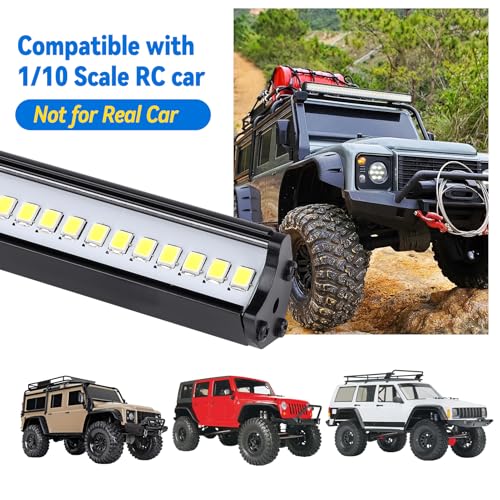 Super Bright LED Light Bar Roof Lamp Kit for 1/10 Traxxas TRX4 Slash 2WD 4X4 Axial SCX10 & SCX10 II Arrma Redcat Gen7 Gen 8 RC Rock Crawler Car (Type 1)