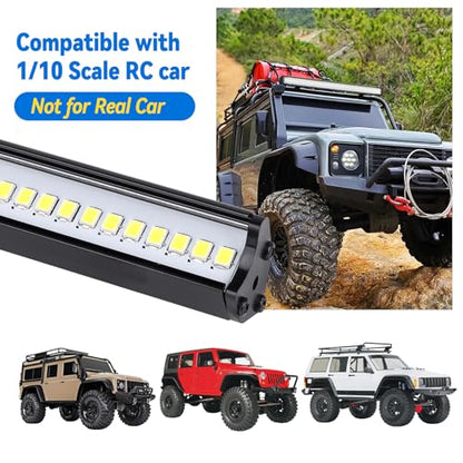 Super Bright LED Light Bar Roof Lamp Kit for 1/10 Traxxas TRX4 Slash 2WD 4X4 Axial SCX10 & SCX10 II Arrma Redcat Gen7 Gen 8 RC Rock Crawler Car (Type 1)
