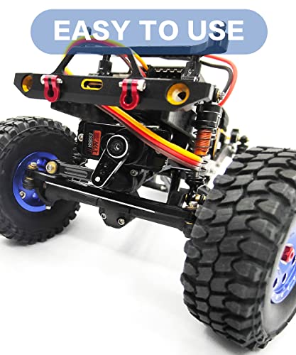 RC Servo Mount Bracket Servo Arm and Steering Links for SCX24 RC Car | ES08MA II Servo Upgrade Parts,6061-T6 Aluminum,CNC Machined,Wear Resistant,High Precision