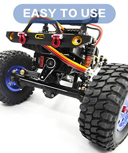 RC Servo Mount Bracket Servo Arm and Steering Links for SCX24 RC Car | ES08MA II Servo Upgrade Parts,6061-T6 Aluminum,CNC Machined,Wear Resistant,High Precision
