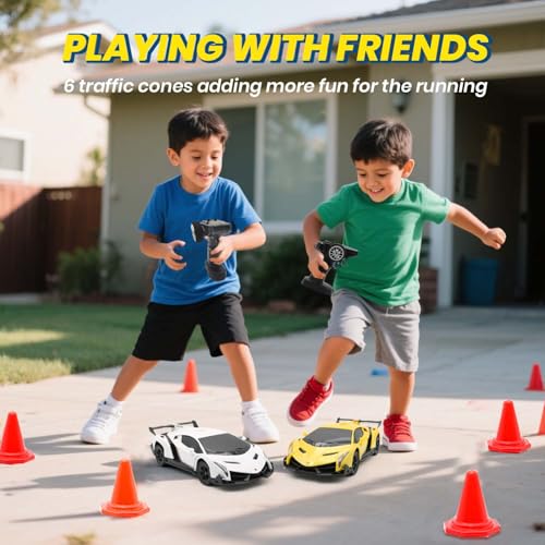 Remote Control Car 1:24 Licensed Lamborghini 2.4G RC Drift Car,white | rc car with LED Lights 2.4GHz 4WD 15KM/H Fast Speed Control Rechargeable Battery 800mah Birthday for Kids Boys 8-12 - color: White