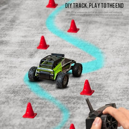 LOCHE RC Offroad Car, 1/32 RC Mini Electric Drift Off-Road Vehicles Remote Control Car, 20km/h High Speed 2.4G All Terrain Off-Road Truck Halloween Surprising Gifts for Boys - RTR Version - color: Green-2