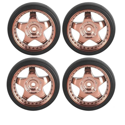 RC Toys For Ldrc AE86 A86 LD1801 LD1802 LD1803 LD1804 A01 A02 1/18 4pcs 31mm RC Hard Drift Tire Wheel Hard Tyre RC Car Upgrade Parts(Brown B) - color: Brown B
