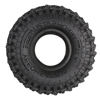 INJORA 2.2inch Crawler Tires 4Pcs RC Rubber Tyre Set Wheel Tires for 1/10 RC Rock Crawler Axial SCX10 RR10 Wraith