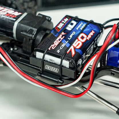 INJORA LCG Carbon Fiber Chassis Frame Kit with Battery Tray for 1/18 TRX4M - size: B