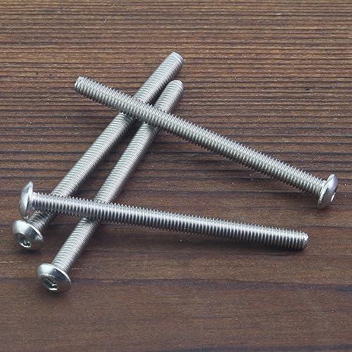 HELIFOUNER 50 Pieces M3 x 40mm, Thread Pitch 0.5mm, 304 Stainless Steel (18-8) Button Head Socket Cap Screws, Fully Threaded - size: M3 x 40mm