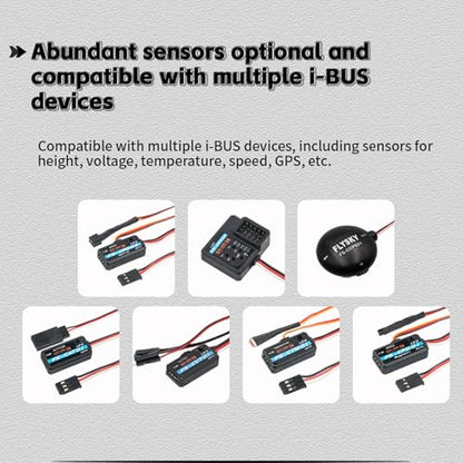 Flysky FS-G11P Transmitter, 2.4GHz 11CH FS-G11P Transmitter with FS-R11P Receiver Combo, IPS Display, Colorful Lighting Control, Ultra-Low Energy Consumption Suitable for ANT Models RC Toys
