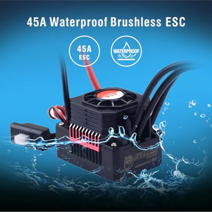 Surpass Hobby Waterproof F540 4370KV Brushless Motor Combo, 3650 Brushless Motor with 45A ESC Combo Set for 1/10 Scale RC Toys Indispensable Accessory for Modification Enthusiasts