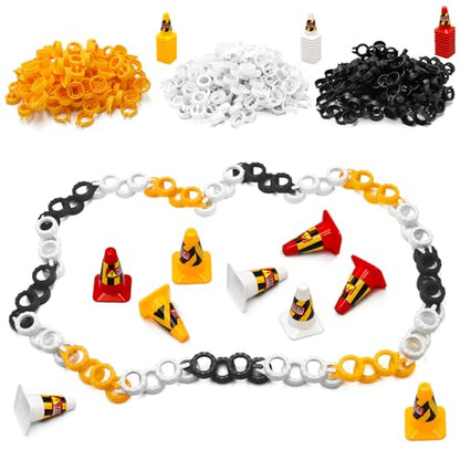 180 Pieces RC Car Racing Track Drift Runway Drift Field Fence with 30PCS Road Cones for 1/14 1/16 1/18 1/24 1/28 1/30 1/43 Mini RC Car (Black & Yellow & White, 210PCS) - color: Black & Yellow & White, 210pcs