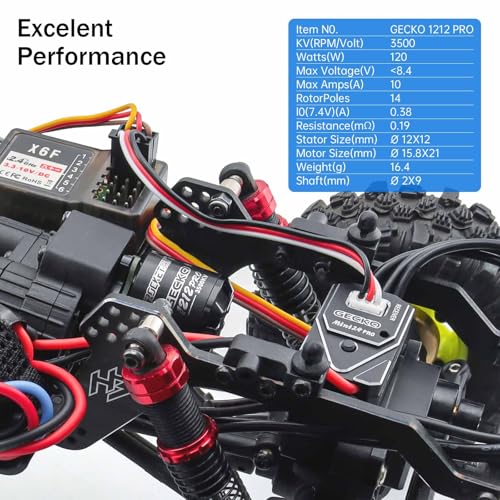 Surpass Hobby 1212 Pro 3500KV Brushless Motor and 25A Waterproof Brushless ESC for 1/18 TRX4M Ascent-18 Upgrade - style: 1212 Pro 3500KV Motor with Metal ESC