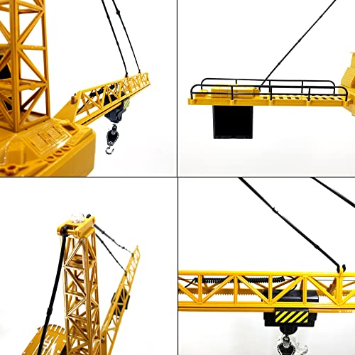 KNACKTOYZ 6 Channel Remote Control Crane Toy for Kids - 50.4 inch RC Tower Crane with LED Lights & Sounds, 680° Rotation Lift Construction Vehicles, Excavator Toy for Ages 4,5,6,7,8 Boys & Girls
