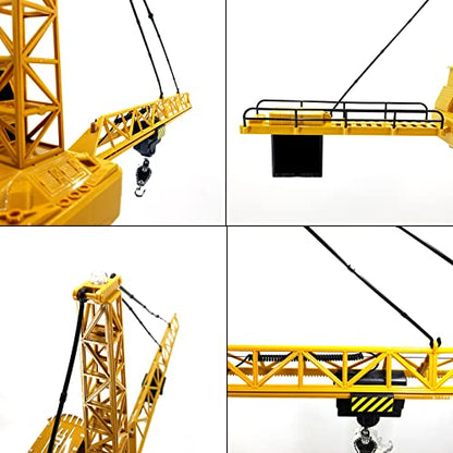 KNACKTOYZ 6 Channel Remote Control Crane Toy for Kids - 50.4 inch RC Tower Crane with LED Lights & Sounds, 680° Rotation Lift Construction Vehicles, Excavator Toy for Ages 4,5,6,7,8 Boys & Girls
