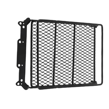 RC Roof Rack, Metal Middle Size Roof Carrier with LED Lights for 1/10 RC Crawler, Scale Accessories for Axial SCX10 and Off-Road Enthusiasts - size: 4 white