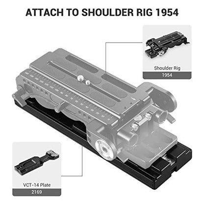 SMALLRIG Universal Quick Release Tripod Adapter Plate for Sony VCT-14 | Safety Locking System