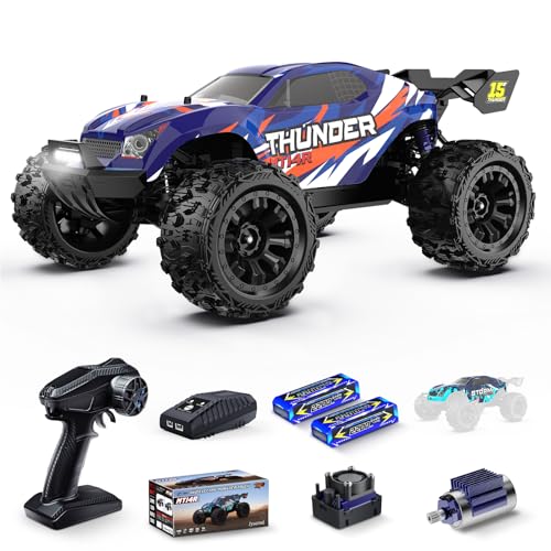 1/14 Brushless RC Cars 4WD All Terrain Truck with Fast Charger | Fast Charger,3S Lipo Battery,2845-3600kv Brushless Motor,11KG-CM Waterproof Servo,Alloy Chassis, Sealed Diffs,Waterproof - color: Dark Blue