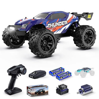 1/14 Brushless RC Cars 4WD All Terrain Truck with Fast Charger | Fast Charger,3S Lipo Battery,2845-3600kv Brushless Motor,11KG-CM Waterproof Servo,Alloy Chassis, Sealed Diffs,Waterproof - color: Dark Blue