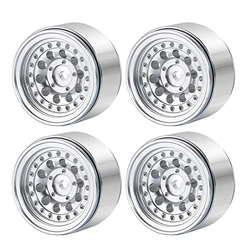 Aluminum 1" Micro RC Beadlock Wheels Rims for All 1:24 Axial SCX24 | 1/24th SCX-24 Deadbolt Base Camp Gladiator RC Crawler Car Upgrades Parts