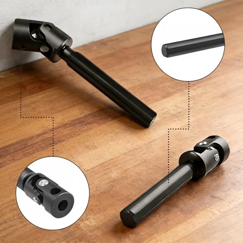 Steel Drive Shaft Set for Axial SCX24 Crawlers - Front Rear Center Shafts with D Hole - Compatible with SCX24 JLU, C10, Bronco, Basecamp, 4Runner (Black)