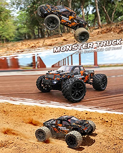 HAIBOXING 1/18 Scale RC Monster Truck 18859, Hobby Grade 4X4 Off-Road Truck Max Speed 36km/h, RC Cars for Adults and Kids Play Simultaneously Without Signal Interference, Two Batties for Each RC Car