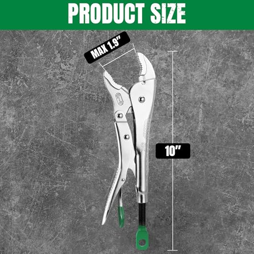 SK 10" Curved Jaw Locking Pliers, Vice Grips, Premium CR-V Steel | Vise Grip Pliers, Nickel-Plated Finish, Ergonomic Anti-slip Handle, Ideal for Welding or Assembly - size: 10"