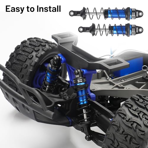 RC Car Shock, daitoku Shock Absorber Front & Rear for 1/10 Traxxas Slash 2WD/4X4 Hoss Rustler 4X4 VXL Bandit Nitro Stampede Replacement of 5862 - Blue - color: Blue