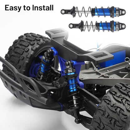 RC Car Shock, daitoku Shock Absorber Front & Rear for 1/10 Traxxas Slash 2WD/4X4 Hoss Rustler 4X4 VXL Bandit Nitro Stampede Replacement of 5862 - Blue - color: Blue
