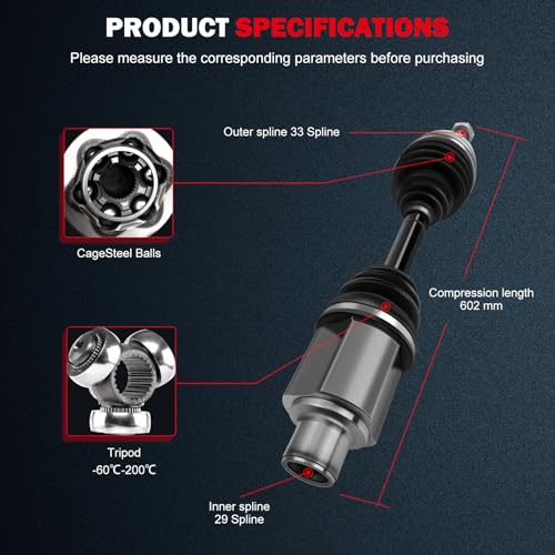 CCIYU Front CV Axle Shaft Assembly for Dodge for Ram 1500 2006-2010 for Ram | for 1500 2011 663404 Front Left Right (1 Pack) - size: 16-1794