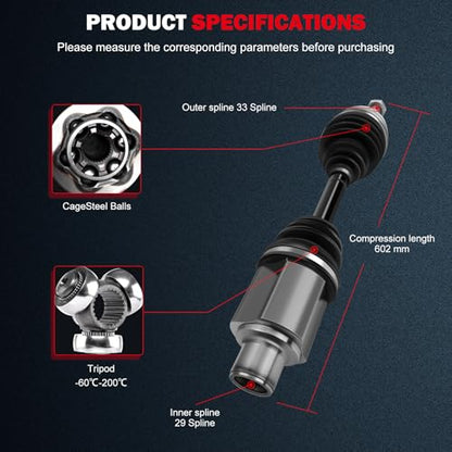 CCIYU Front CV Axle Shaft Assembly for Dodge for Ram 1500 2006-2010 for Ram | for 1500 2011 663404 Front Left Right (1 Pack) - size: 16-1794