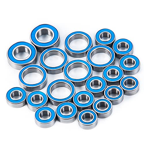 22PCS Blue Ball Bearing Rubber Sealed Bearing Kit | For 1/10 Axial SCX10 90027, RC Crawler Car