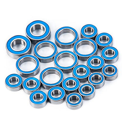 22PCS Blue Ball Bearing Rubber Sealed Bearing Kit | For 1/10 Axial SCX10 90027, RC Crawler Car