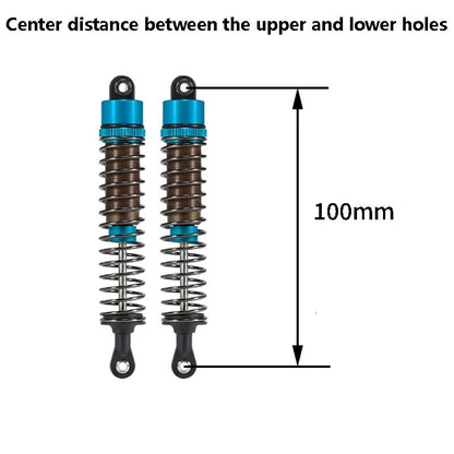 1/10 RC Cars Oil Leakproof Shocks,2Pcs Adjustable Oil Filled Shocks 52mm-120mm for 1/10 RC Buggy Truggy On Road Touring Drift Cars Monster Trucks Upgrade Parts (2pcs 100mm blue) - color: 2pcs 100mm blue