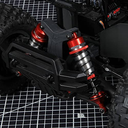 RCAWD Heavy-Duty Full Metal Front and Rear Shock Absorbers for ARRMA 1/10 GORGON 4X2(Red)