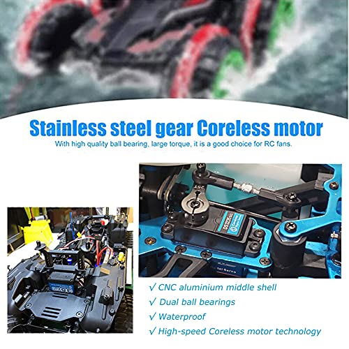 35KG Coreless Digital Motor Servo 7.4V High Speed High Torque Stainless Steel Gear Waterproof Standard Baja Servos 180 Degrees - size: 35KG-180°