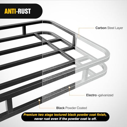 Nilight 32”×26”×4” RV Bumper Mounted Cargo Rack Carrier with Net Fits 4-inch or 4-1/2-inch Bumpers Heavy Duty Luggage Holder Basket for RV Camping Traveling Capacity 350LBS - style: 32”×26”×4” RV Bumper Mounted w/Net