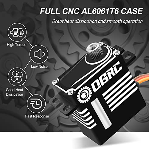 OGRC SCX24 Servo Steering Servo with Brass Servo Mount and Servo Horn | 7.5KG Coreless Digital Servo IP66 Waterproof Metal Servo 1/24 RC Crawler Upgrade Parts for Axial SCX24