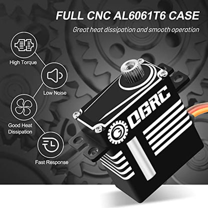 OGRC SCX24 Servo Steering Servo with Brass Servo Mount and Servo Horn | 7.5KG Coreless Digital Servo IP66 Waterproof Metal Servo 1/24 RC Crawler Upgrade Parts for Axial SCX24